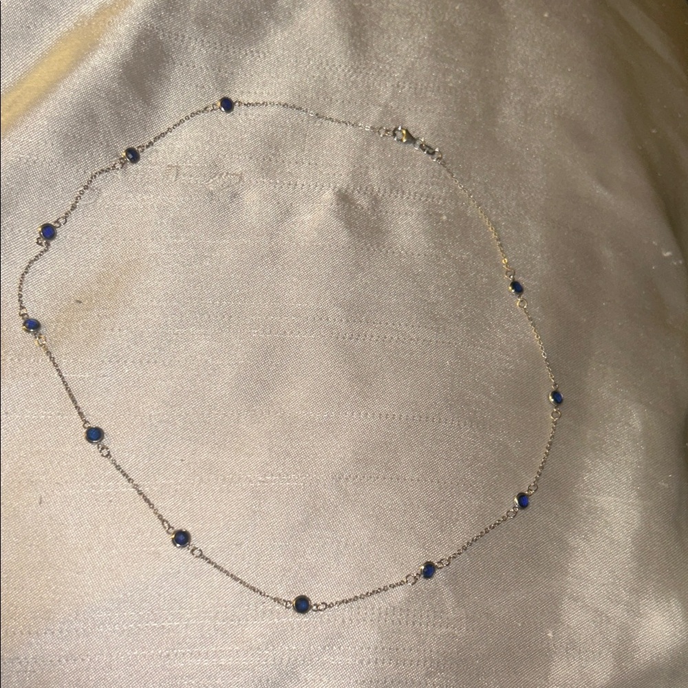 Haverhill 18k White Gold Necklace with Sapphires 🤍 - Picture 10 of 13